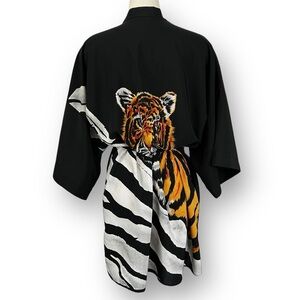 Vintage Shirley of Hollywood Black Tiger Kimono